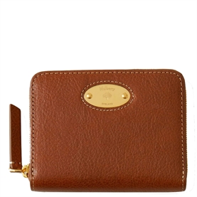 Mulberry Plaque Small Zip Around Purse Oak Legacy NVT 